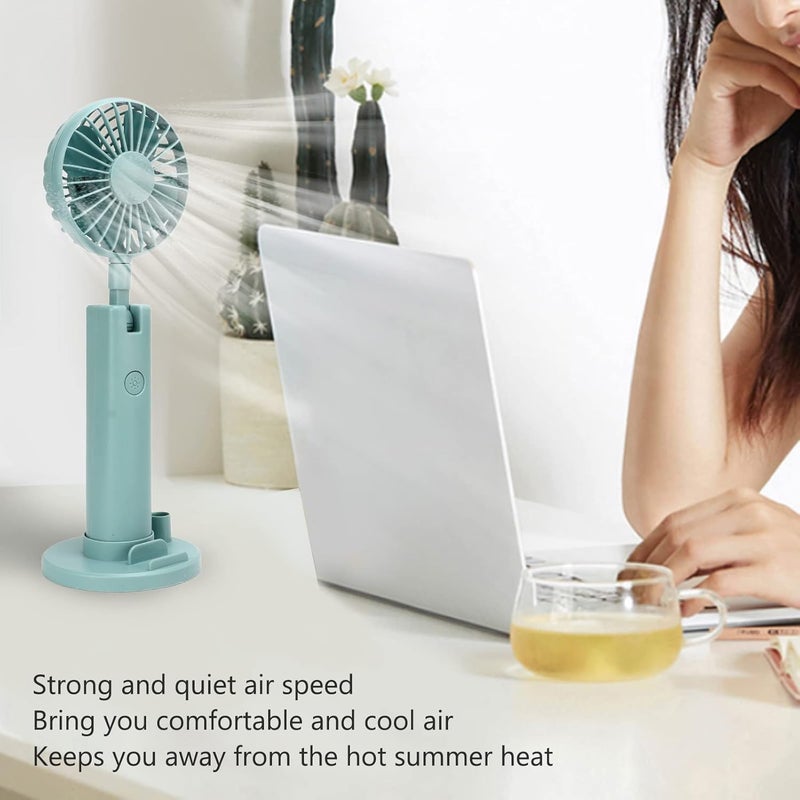 woobles Handheld Mini Fan, Portable Hand Fan, 3 Speed Wind Adjustment Small Pocket Fan, USB Rechargeable Fan with Cosmetic Mirror Phone Holder for Office - Image 3